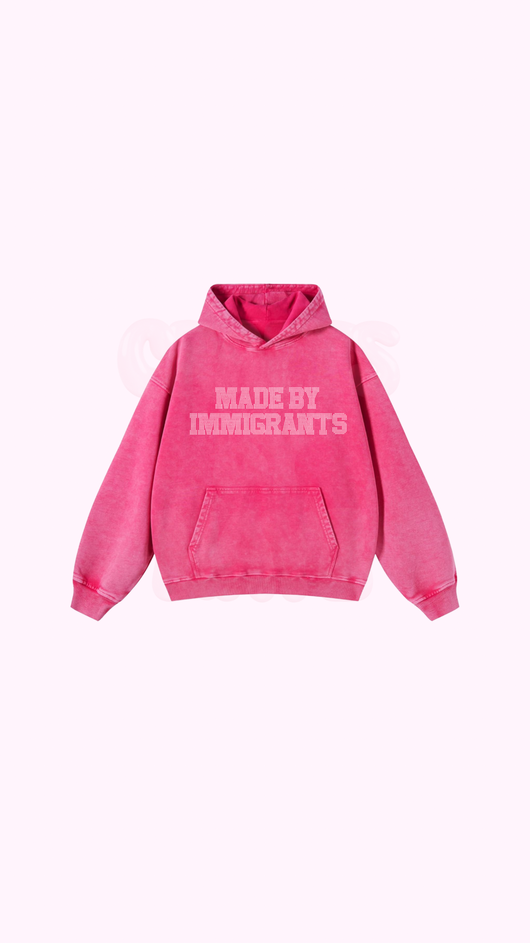 *Pre-Order* Made By Immigrants Hoodie Pink